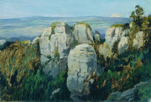 Prachauer Felsen by Ferdinand Engelmuller Oil Painting