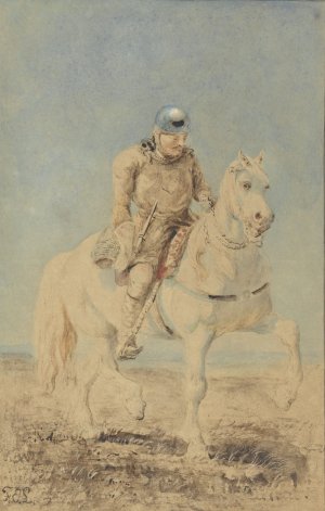 Ridder op een schimmel by Ferdinand Ernst Lintz Oil Painting