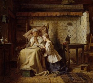 The Convalescent by Ferdinand Fagerlin Oil Painting