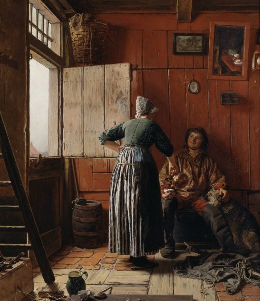 The Home-Coming  by Ferdinand Fagerlin - Hand-Painted Oil Painting Reproduction