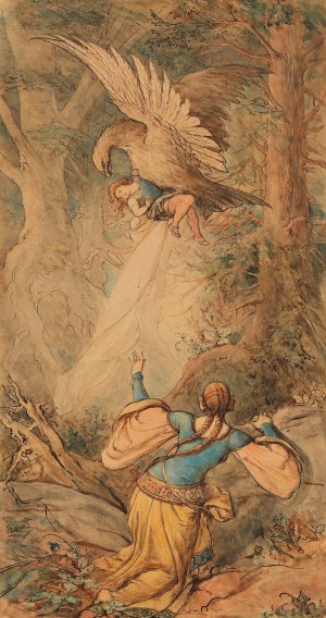 Illustration zu dem Marchen 'Fundevogel' by Ferdinand Fellner Oil Painting
