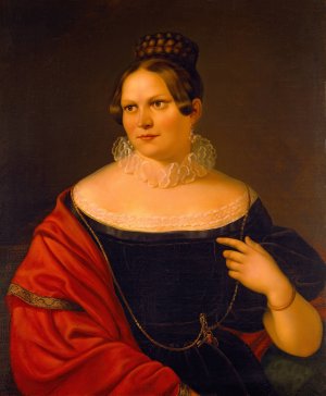 Portrait Of Elisa Paulsen, Thorvaldsen's Daughter by Ferdinand Flor Oil Painting