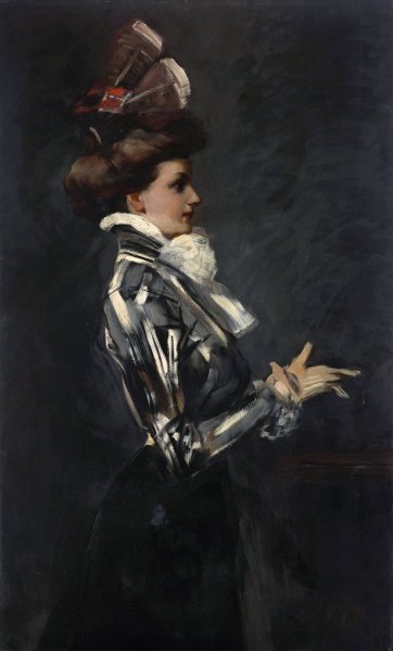 Main Product Photo of Damenbildnis Painting by Ferdinand Freiherr Von Reznicek