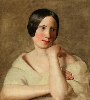 A Girl with Propped Up Arms Oil painting by Ferdinand Georg Waldmuller