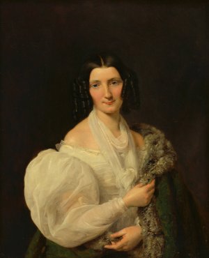 Barbara von Schickh, als Braut von Wolfgang Ritter von Manner by Ferdinand Georg Waldmuller Oil Painting