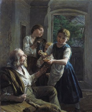 Beggar by Ferdinand Georg Waldmuller Oil Painting