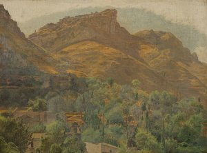 Blick zur Bergstadt Mola bei Taormina by Ferdinand Georg Waldmuller Oil Painting