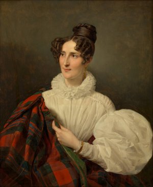 Dame in weisem Kleid by Ferdinand Georg Waldmuller Oil Painting