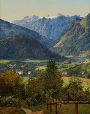 Der Dachstein vom Sophien-Doppelblick bei Ischl by Ferdinand Georg Waldmuller Oil Painting