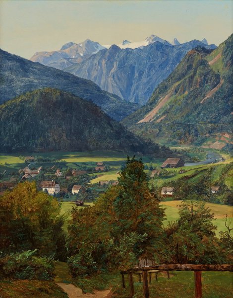 Der Dachstein vom Sophien-Doppelblick bei Ischl  by Ferdinand Georg Waldmuller - Hand-Painted Oil Painting Reproduction