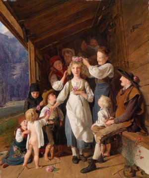 Die Kranzljungfer by Ferdinand Georg Waldmuller Oil Painting