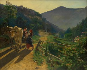 Die Rosenzeit by Ferdinand Georg Waldmuller Oil Painting