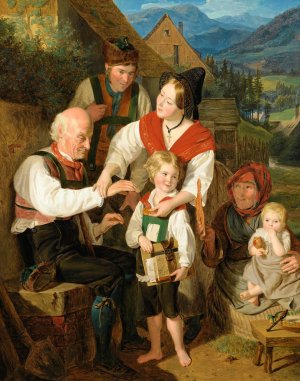 Diligence Rewarded by Ferdinand Georg Waldmuller Oil Painting