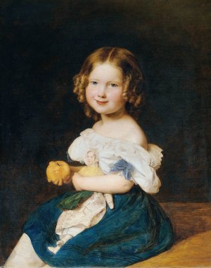 Emilie Werner, the daughter of the married couple Johann and Magdalena Werner by Ferdinand Georg Waldmuller Oil Painting