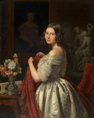 Junge Dame bei der Toilette by Ferdinand Georg Waldmuller Oil Painting