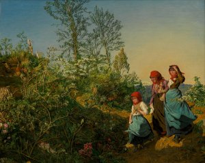 Kirchgang im Fruhling by Ferdinand Georg Waldmuller Oil Painting