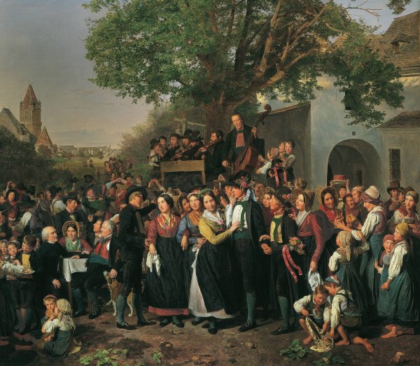 NiederOsterreichische Bauernhochzeit  by Ferdinand Georg Waldmuller - Hand-Painted Oil Painting Reproduction