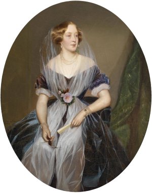 Portrait einer adeligen Dame by Ferdinand Georg Waldmuller Oil Painting