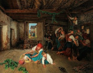 Preparing the Celebration of the Wine Harvest by Ferdinand Georg Waldmuller Oil Painting