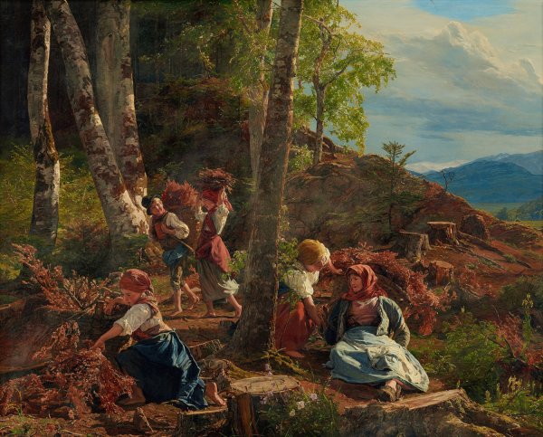 Main Product Photo of Reisigsammler im Wienerwald  Painting by Ferdinand Georg Waldmuller