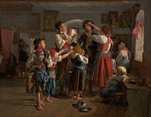 The Conscript's Farewell by Ferdinand Georg Waldmuller Oil Painting