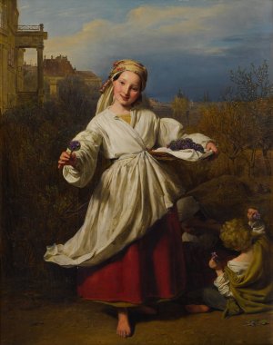 The Flower Seller by Ferdinand Georg Waldmuller Oil Painting