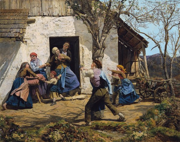 The recovered  by Ferdinand Georg Waldmuller - Hand-Painted Oil Painting Reproduction