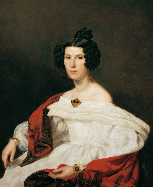 The wife of court official Josef von Stadler  by Ferdinand Georg Waldmuller - Hand-Painted Oil Painting Reproduction