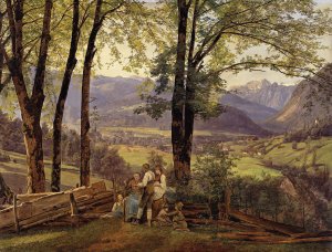 View of Ischl by Ferdinand Georg Waldmuller Oil Painting