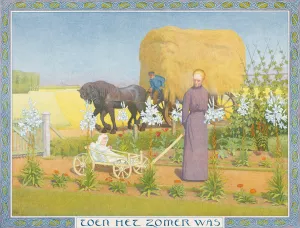 Vrouw met kind in kar Oil painting by Ferdinand Hart Nibbrig