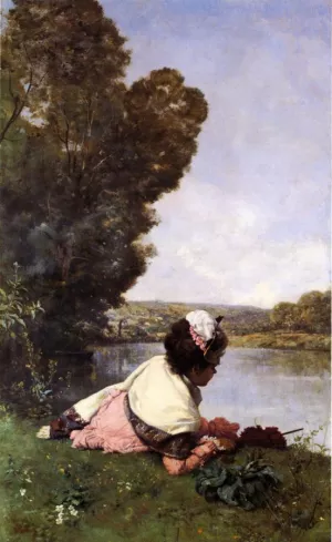 Afternoon by the Seine painting by Ferdinand Heilbuth