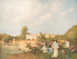 Summer day in the palace garden by Ferdinand Heilbuth Oil Painting