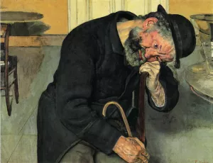 A Troubled Soul Oil painting by Ferdinand Hodler