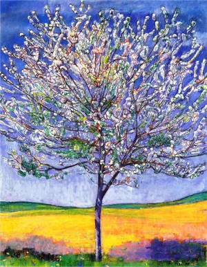 Cherry Tree in Bloom by Ferdinand Hodler - Oil Painting Reproduction