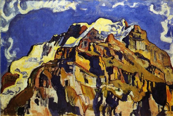 Main Product Photo of Jungfrau and Silverhorn, as Seen from Murren Painting by Ferdinand Hodler