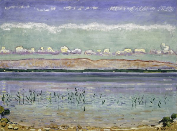 Lake Geneva With Jura Hills  by Ferdinand Hodler - Hand-Painted Oil Painting Reproduction