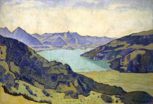 Lake Thun From Breitlauenen by Ferdinand Hodler Oil Painting
