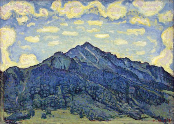Landschaft in den Schweizer Alpen by Ferdinand Hodler - Hand-Painted Oil Painting Reproduction