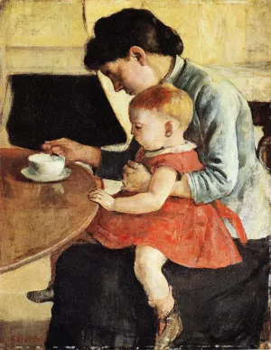 Mother and Child Oil painting by Ferdinand Hodler
