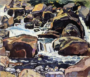 Mountain Stream at Champery Oil painting by Ferdinand Hodler