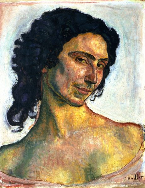 Portrait of an Italian Woman, Giulia Leonardi by Ferdinand Hodler - Hand-Painted Oil Painting Reproduction