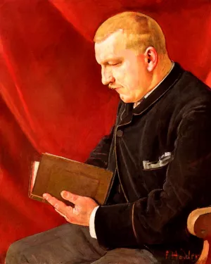 Reading Man Oil painting by Ferdinand Hodler