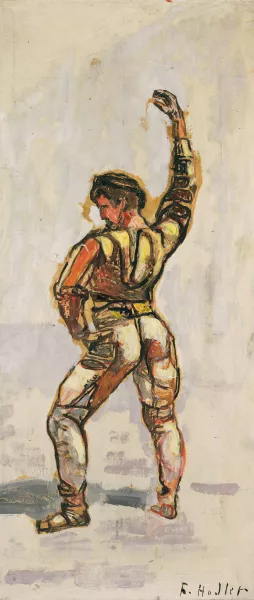 Taker From The Oath In Left Profile For 'unanimity' Oil painting by Ferdinand Hodler