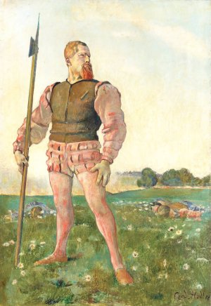 The angry warrior by Ferdinand Hodler Oil Painting