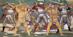 The Battle Of Nafels by Ferdinand Hodler Oil Painting