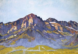 The Dents Blanches At Champery In The Morning Sun by Ferdinand Hodler Oil Painting