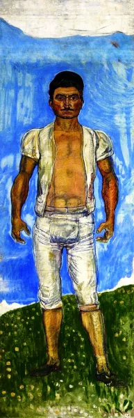 The Wrestling Herdsman by Ferdinand Hodler Oil Painting