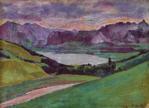 Thunersee Oil painting by Ferdinand Hodler