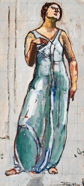 View Into Infinity, Single Figure by Ferdinand Hodler Oil Painting