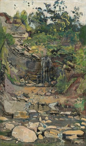 Waterfall In The Savoy Region by Ferdinand Hodler Oil Painting